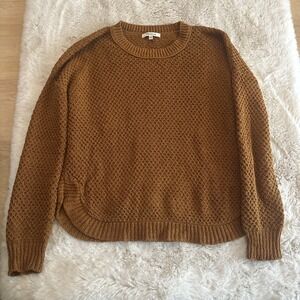 Madewell Women's Cotton Blend  Burnt‎ Orange Loose Knit Sweater Size S